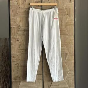 NWT Manta Del Lago Womens Casual Pants Sz 2X White Straight Leg Boho